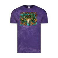 Cloud Purple leopard bull skull cactus sunflowers Vintage Tee - AdoDesignShop