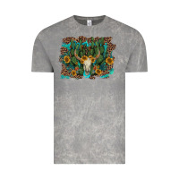 Cloud Rock leopard bull skull cactus sunflowers Vintage Tee - AdoDesignShop