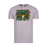 Vintage Zinc leopard bull skull cactus sunflowers Vintage Tee - AdoDesignShop