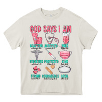 Cream god says i am Heavy Core Tee - texasbilliewilder