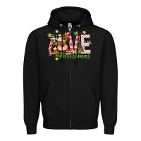 Black love christmas deer Zipper Hoodie - MaliasSmallBusiness