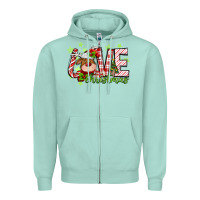 Seafoam love christmas deer Zipper Hoodie - MaliasSmallBusiness