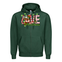 Sports Green love christmas deer Zipper Hoodie - MaliasSmallBusiness