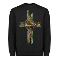 Black cross with thorn Heavyweight Sweatshirt - BarkalooDesign