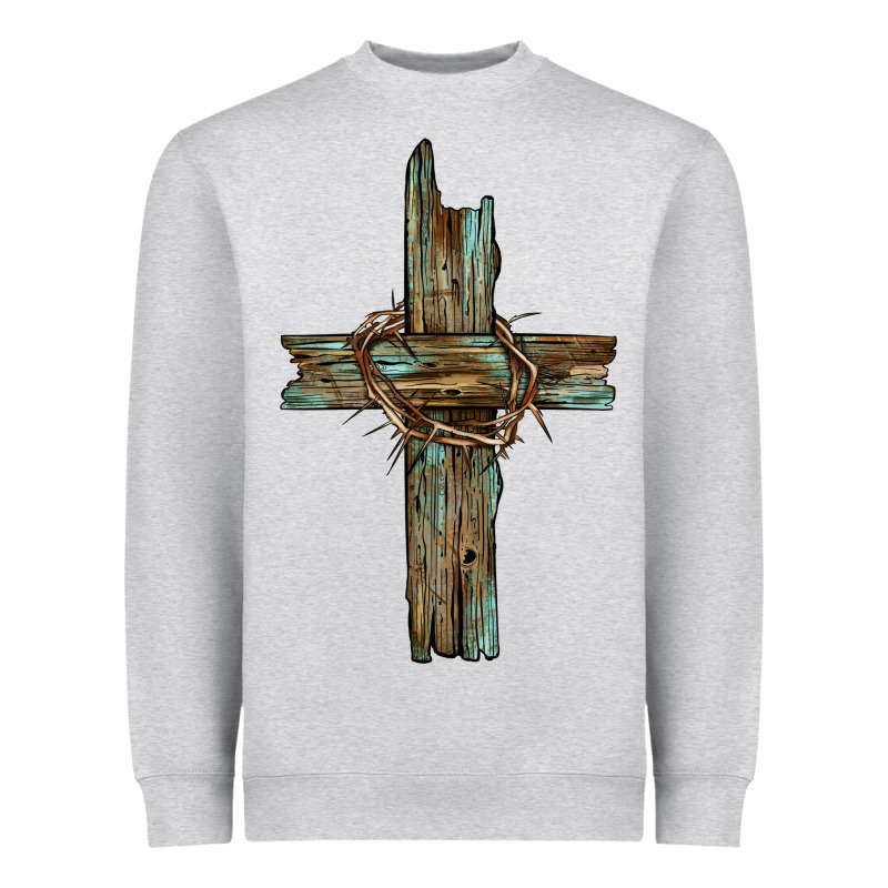Cross With Thorn Heavyweight Sweatshirt by BarkalooDesign | Teevron