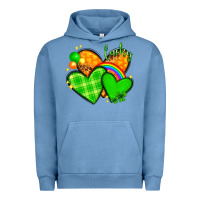 Pigment Pebble Blue St. Patrick's Day hearts St. Patricks day Urban Hoodie - HowdyJamesFarm