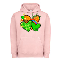 Pigment Salmon St. Patrick's Day hearts St. Patricks day Urban Hoodie - HowdyJamesFarm