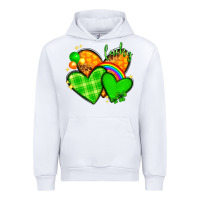 White St. Patrick's Day hearts St. Patricks day Urban Hoodie - HowdyJamesFarm