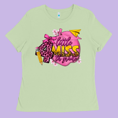Little Miss 4th Grade Ladies Tee Designed By Texasbilliewilder