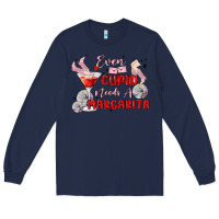 Navy even cupid need a margarita Long Sleeve Tee - MaliasSmallBusiness