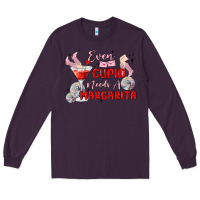 Plum even cupid need a margarita Long Sleeve Tee - MaliasSmallBusiness