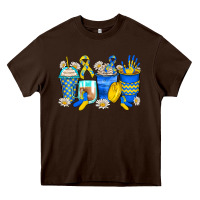 Chocolate Brown down syndrome coffee cups Heavy Core Tee - Zillion Design Studio
