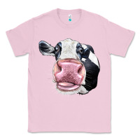Bubblegum Pink Cute Holstein Face Classic Tee - LillyAllenDesigns