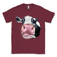 Burgundy Cute Holstein Face Classic Tee - LillyAllenDesigns