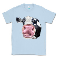Dusty Blue Cute Holstein Face Classic Tee - LillyAllenDesigns