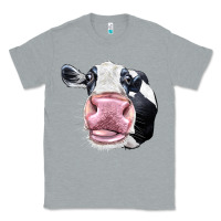 Heather Grey Cute Holstein Face Classic Tee - LillyAllenDesigns