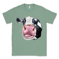 Sage Cute Holstein Face Classic Tee - LillyAllenDesigns