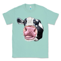 Seafoam Cute Holstein Face Classic Tee - LillyAllenDesigns