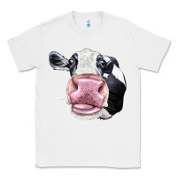 White Cute Holstein Face Classic Tee - LillyAllenDesigns