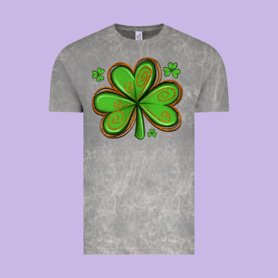 St Patricks Day Shamrock With Glitter Vintage Tee Designed By Artiststas