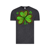 Vintage Black st patricks day shamrock with glitter Vintage Tee - Artiststas