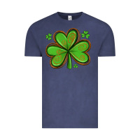 Vintage Denim st patricks day shamrock with glitter Vintage Tee - Artiststas