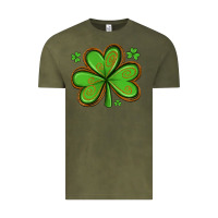 Vintage Olive st patricks day shamrock with glitter Vintage Tee - Artiststas
