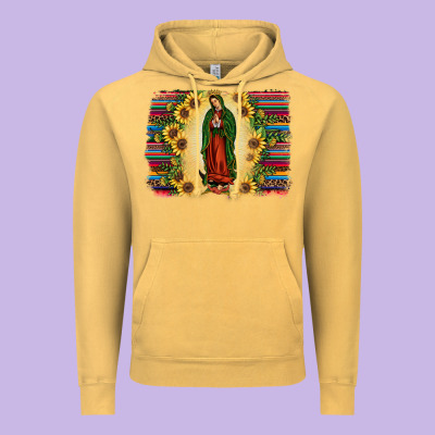 Serape Our Lady Of Guadalupe Vintage Hoodie Designed By Jahusdesignshop