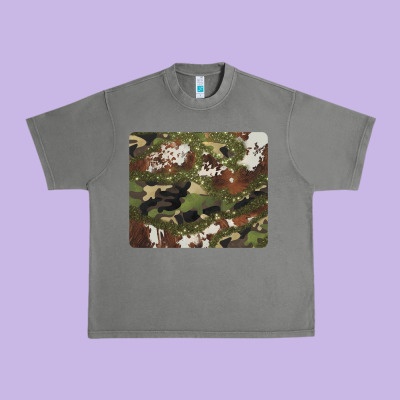 Black And Brown Cowhide Camouflage Urban Heavy Tee Designed By Barkaloodesign