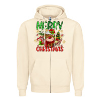 Sandshell merry christmas deer Zipper Hoodie - MaliasSmallBusiness
