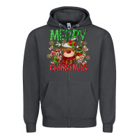 Smoke merry christmas deer Zipper Hoodie - MaliasSmallBusiness