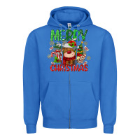 True Royal merry christmas deer Zipper Hoodie - MaliasSmallBusiness