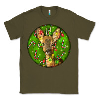 Army Green red brocket deer christmas Classic Tee - LillyAllenDesigns