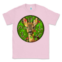 Bubblegum Pink red brocket deer christmas Classic Tee - LillyAllenDesigns