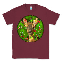 Burgundy red brocket deer christmas Classic Tee - LillyAllenDesigns