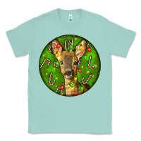 Seafoam red brocket deer christmas Classic Tee - LillyAllenDesigns