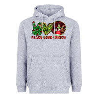 Heather Grey Peace Love Grinch Heavyweight Hoodie - Bettercallsaul