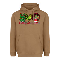Toasted Coconut Peace Love Grinch Heavyweight Hoodie - Bettercallsaul