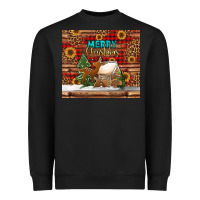 Black merry christmas cookies buffalo plaid Heavyweight Sweatshirt - Jasminsmagicworld