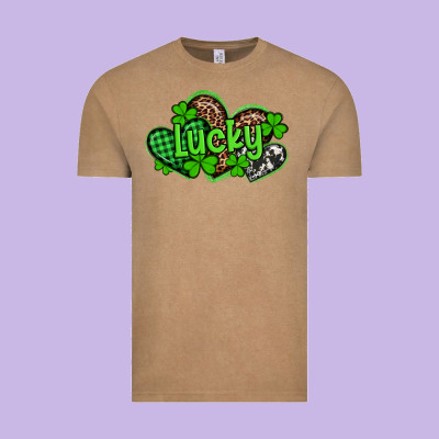 St Patricks Day Lucky Western Hearts Vintage Tee Designed By Artiststas