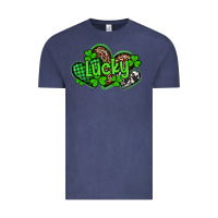 Vintage Denim st patricks day lucky western hearts Vintage Tee - Artiststas