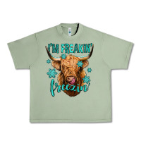Oil Green i'm freakin freezin long haired cow Urban Heavy Tee - Jasminsmagicworld