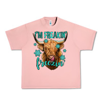 Salmon i'm freakin freezin long haired cow Urban Heavy Tee - Jasminsmagicworld