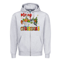 Heather Grey merry cruisemas Zipper Hoodie - MaliasSmallBusiness