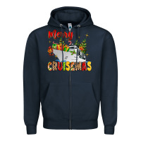 Navy merry cruisemas Zipper Hoodie - MaliasSmallBusiness