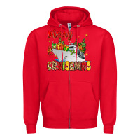 Red merry cruisemas Zipper Hoodie - MaliasSmallBusiness