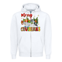 White merry cruisemas Zipper Hoodie - MaliasSmallBusiness