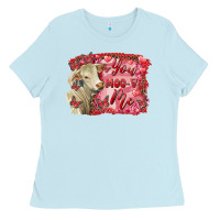 Baby Blue valentine's day you moo ve me charolais cow Ladies Tee - RanaPortraitStore