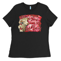 Black valentine's day you moo ve me charolais cow Ladies Tee - RanaPortraitStore
