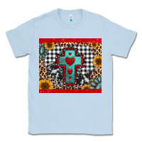 Dusty Blue Christmas cross Classic Tee - Jasminsmagicworld